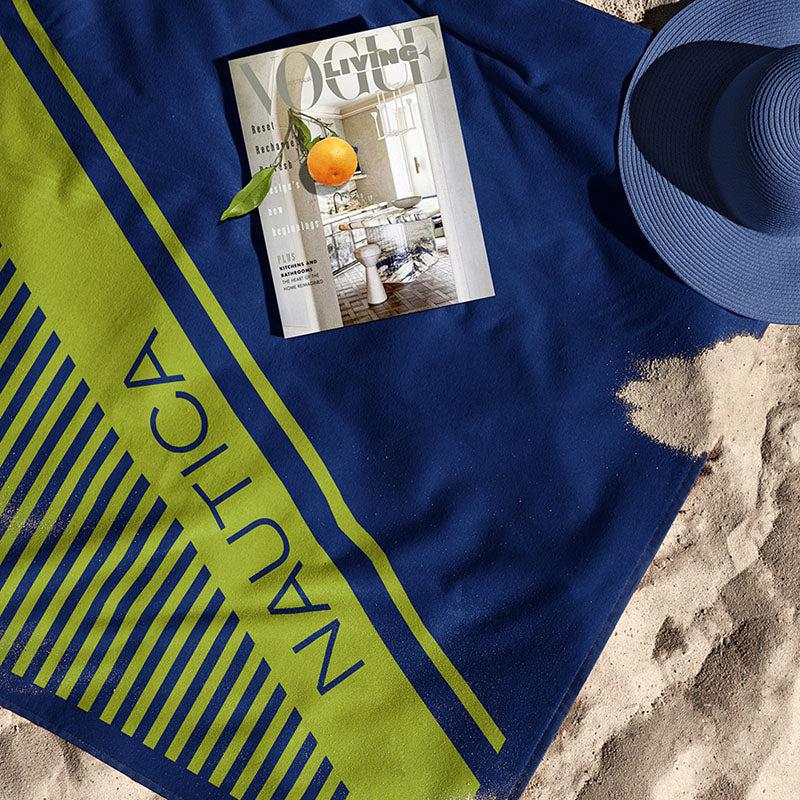 Nautica Imperial Soft Cotton Bath Towel -  Green & Blue media 3