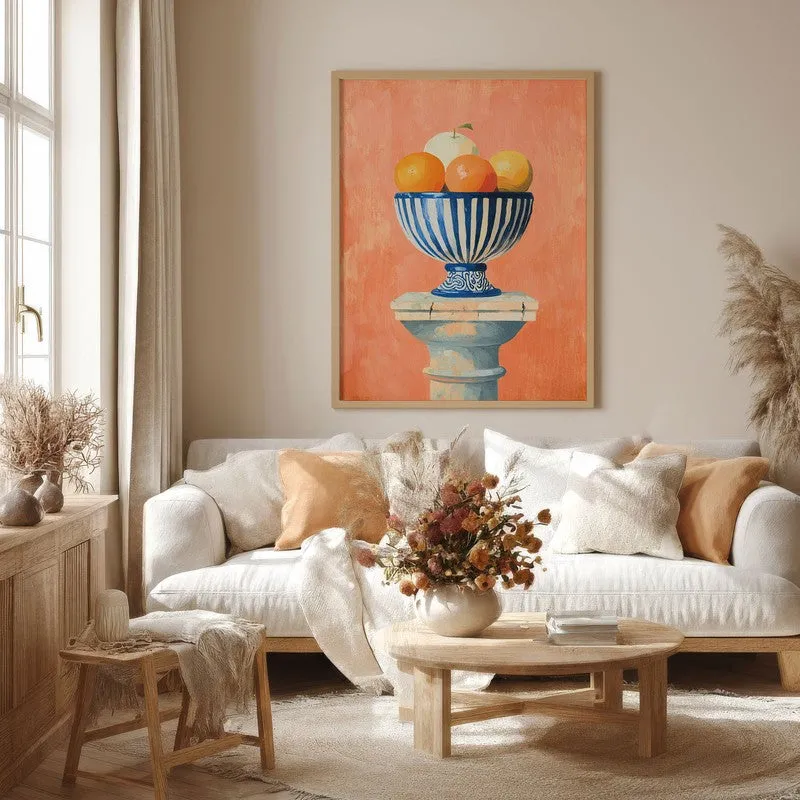 Fruit Bowl Canvas Wall Painting - Brown Frame media 4