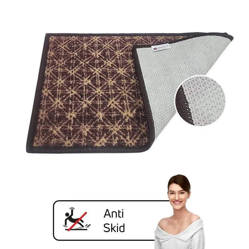 Aster Abstract Nylon Door Mats - Brown,Beige media 7