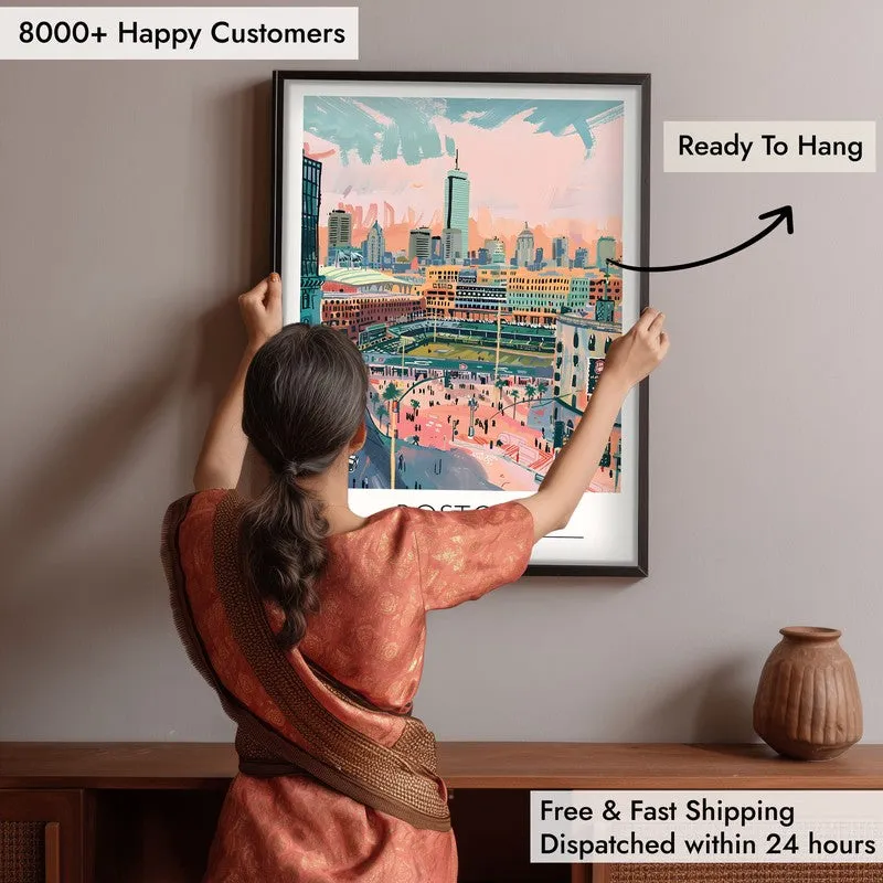 Vintage Boston Framed Canvas Wall Painting media 6
