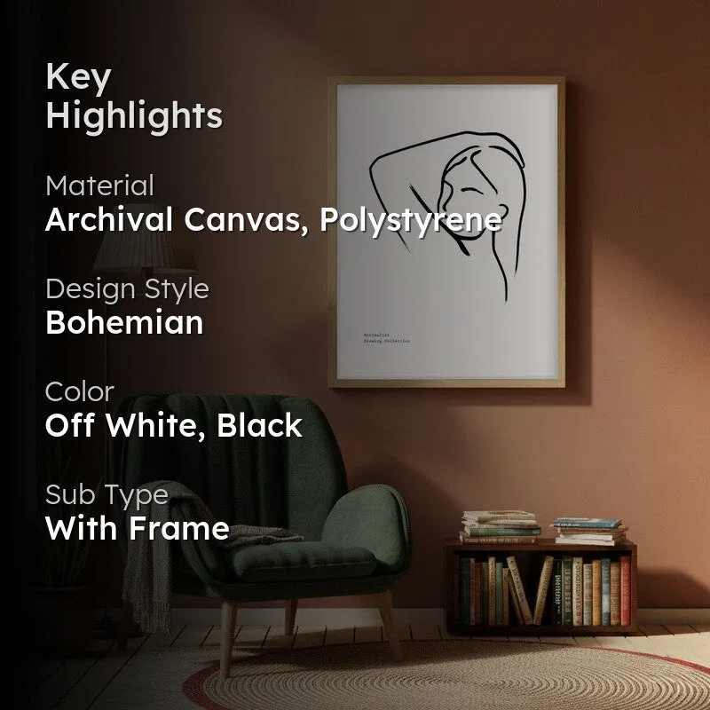 Soft Incline Canvas Wall Painting With Brown Frame media 2
