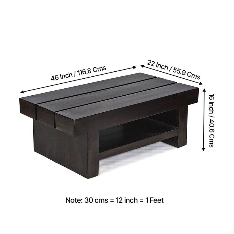 Cavero Sheesham Wooden Center Table - Black media 10