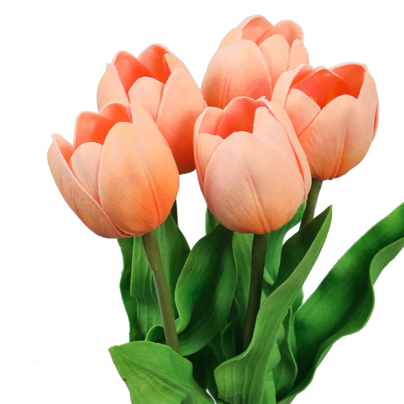 Artificial Realistic Tulip Flower Stick (Beige) - Set Of Five media 4