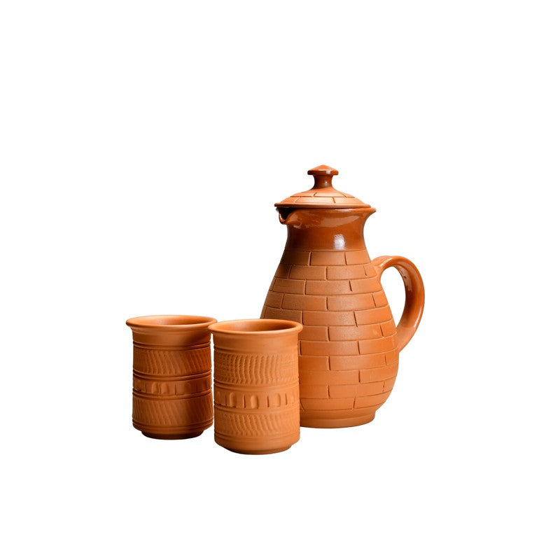 BoroZen Terracotta Jug with Glasses - Three Piece Set media 3