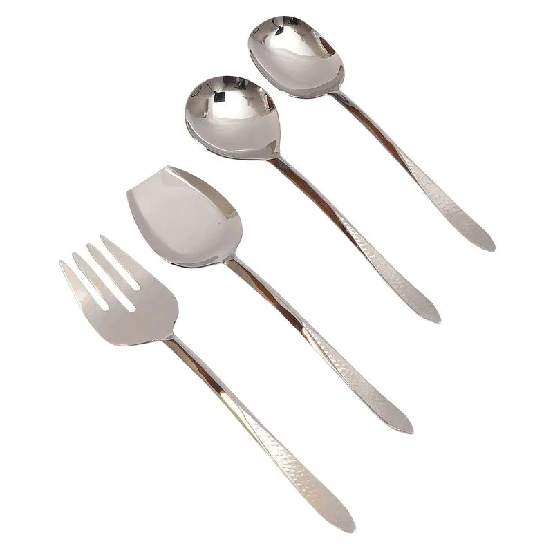 Dune Hammered Serving Set (Silver) - Four Piece Set media 5