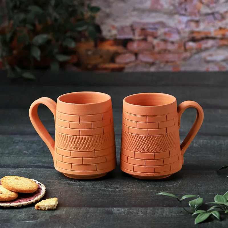 Praharsha Terracotta Coffee Mug (400 mL Each) - Set of Two media 3