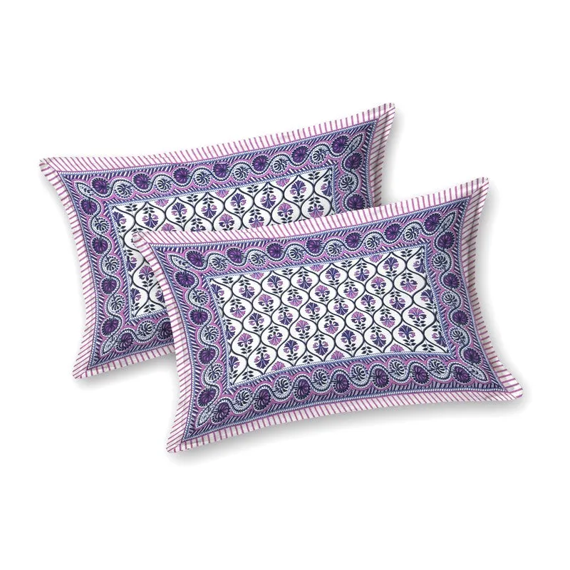Blossomis Cotton Bedsheet (Purple,White) - 240 TC media 4