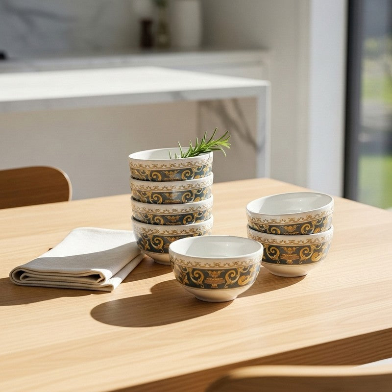 Dynasty Melamine Snack Bowls (200 mL Each) - Set of Six - 200 mL