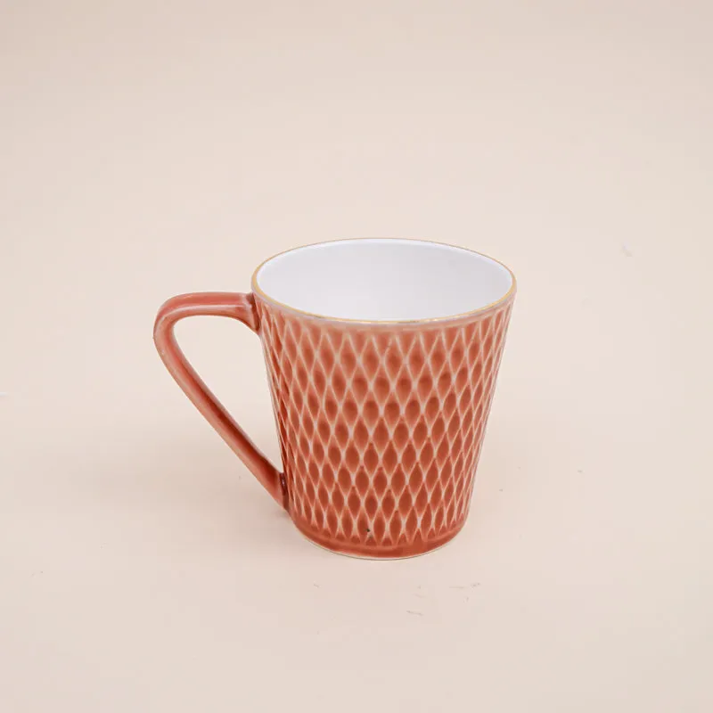 Bruna Porcelain Tea Cup (180 mL Each)/Orange)- Set of Six media 3