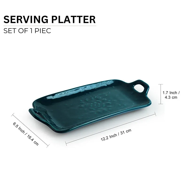 Clayra Ceramic Platter - Dark Teal media 6
