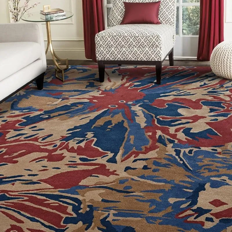 Taranis Hand Tufted Floral Wool & Nylon Carpet - Brown & Blue media 8