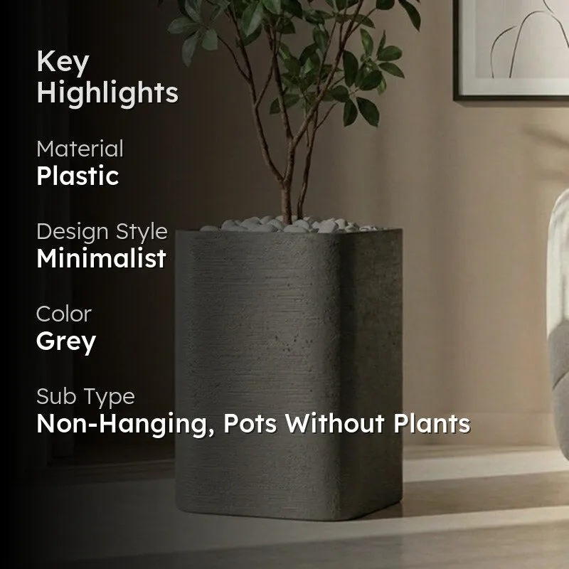 Evara Floor Planter - Grey - 2