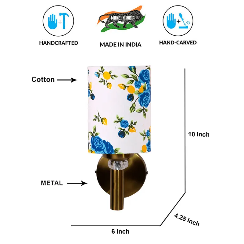 Garden Lights Cylindrical Steel & Cotton Wall Lamp - Blue media 6