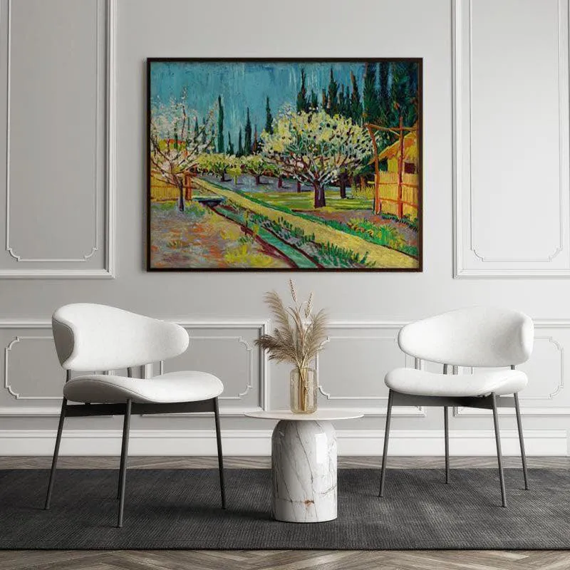 Orchard Bordered By Cypresses By Vincent Van Gogh - Black Frame media 5