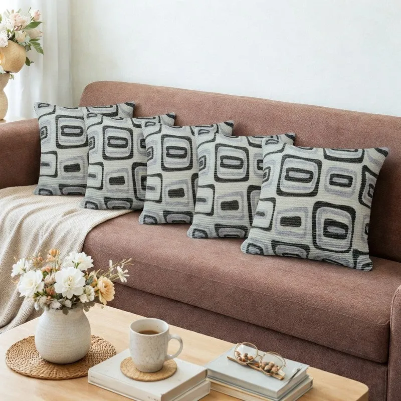 Squarecraft Cushion Cover (Grey) - Set Of Five media 1