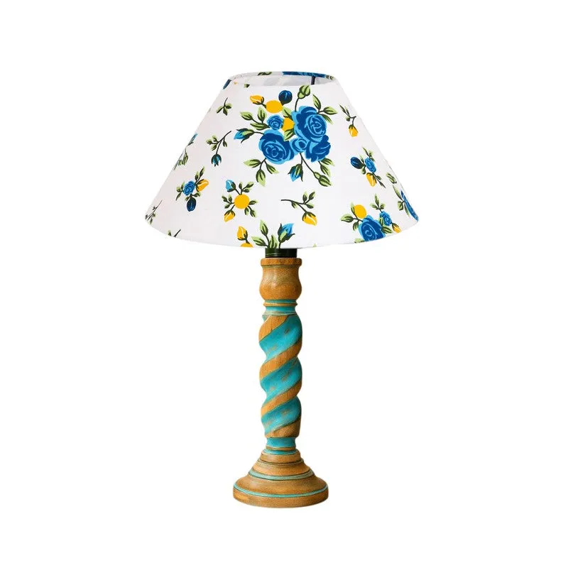 Elara Solin Floral Wooden Table Lamp - Multicolor media 5