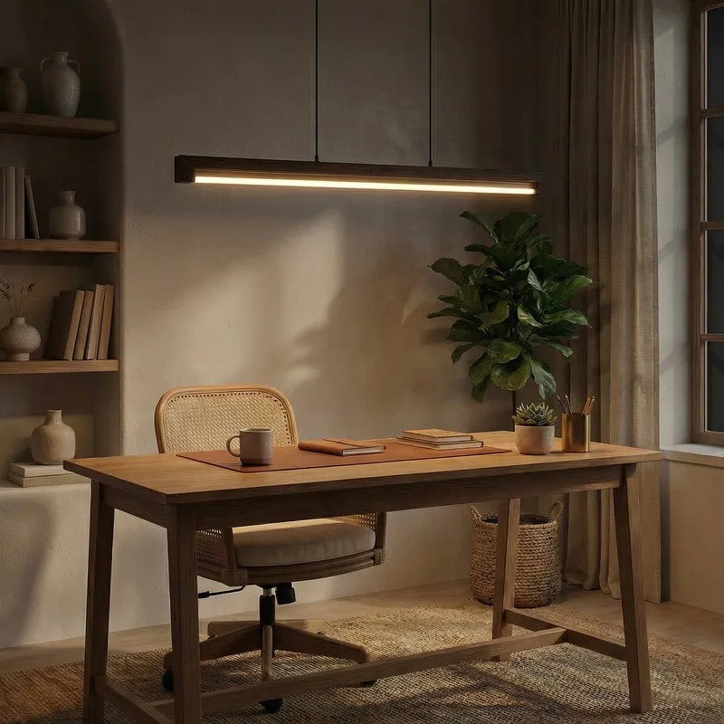 Grazia Linear LED Wooden Ceiling Lamp - Brown media 3