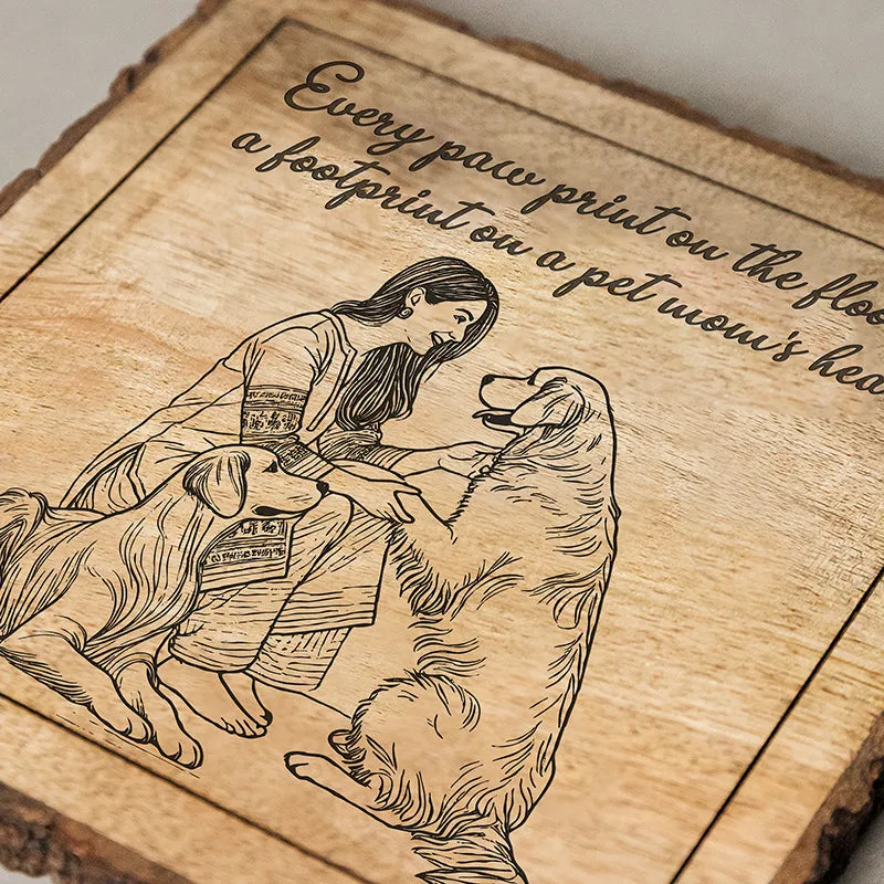 A Pet Mom's Heart Wooden Showpiece - Square media 4