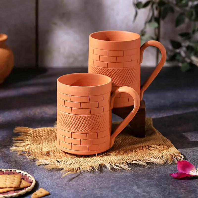 Smarana Terracotta Coffee Mug (400 mL Each) - Set of Two media 3