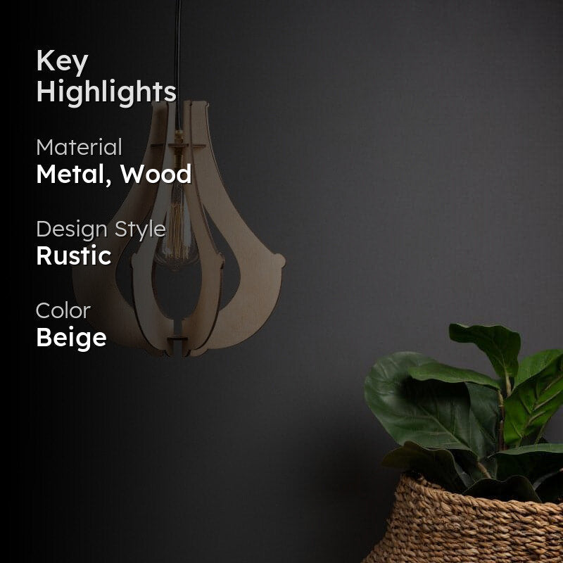 Emiko Wooden Ceiling Lamp media 2
