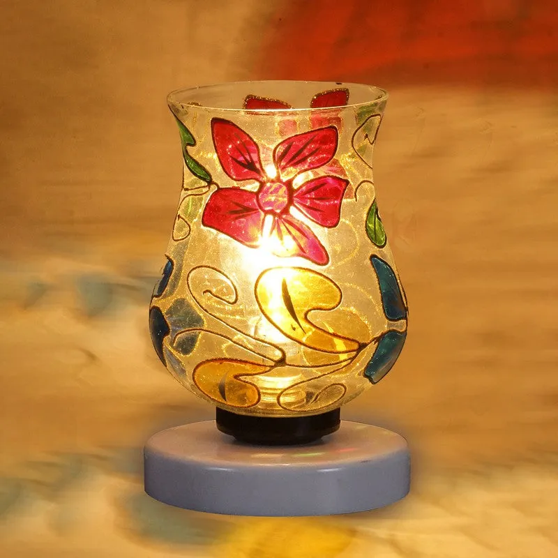 Mystilux Mosaic Glass Table Lamp With Wooden Base - Multicolor media 7