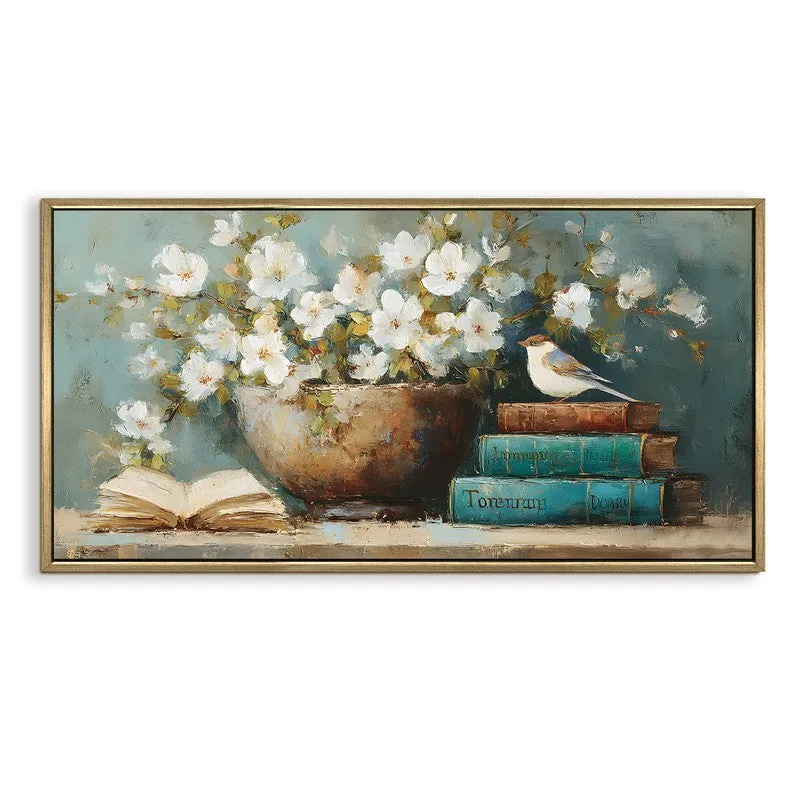 Sparrows Pause Canvas Wall Painting With Frame media 3