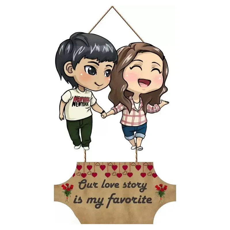 Fav Love Story Polyester & MDF Wall Hanging media 3