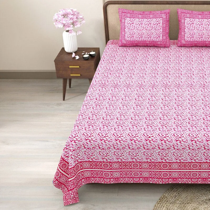 Softra Cotton Bedsheet (Pink) - 240 TC media 4
