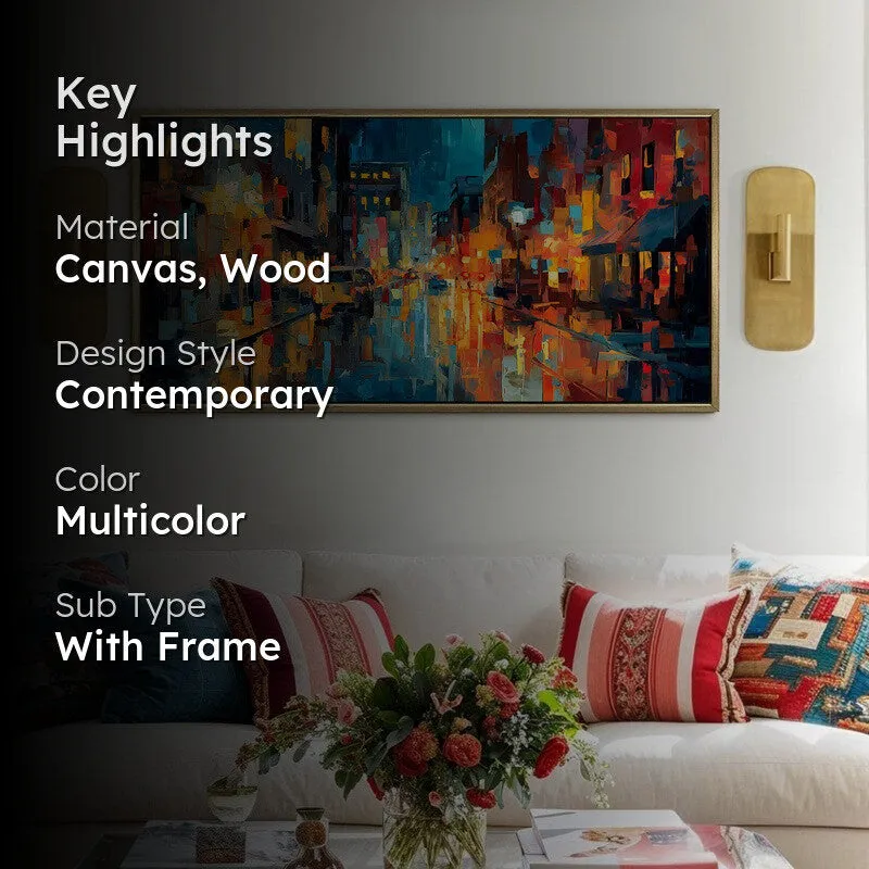 Cityglow Canvas Wall Painting With Frame media 2