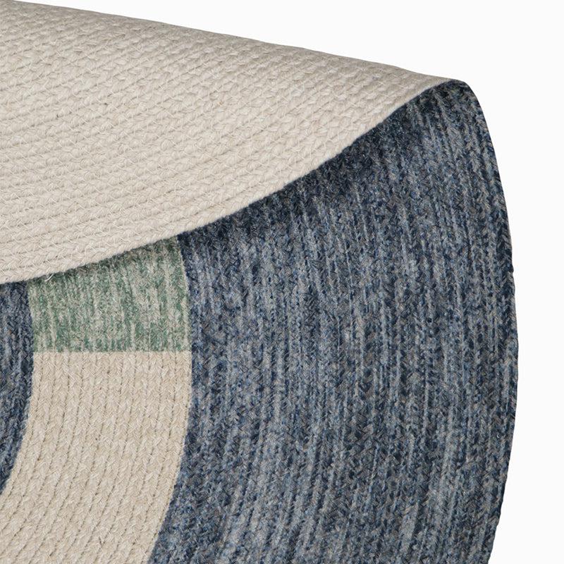 Blue Buzz Round Cotton Rug media 4