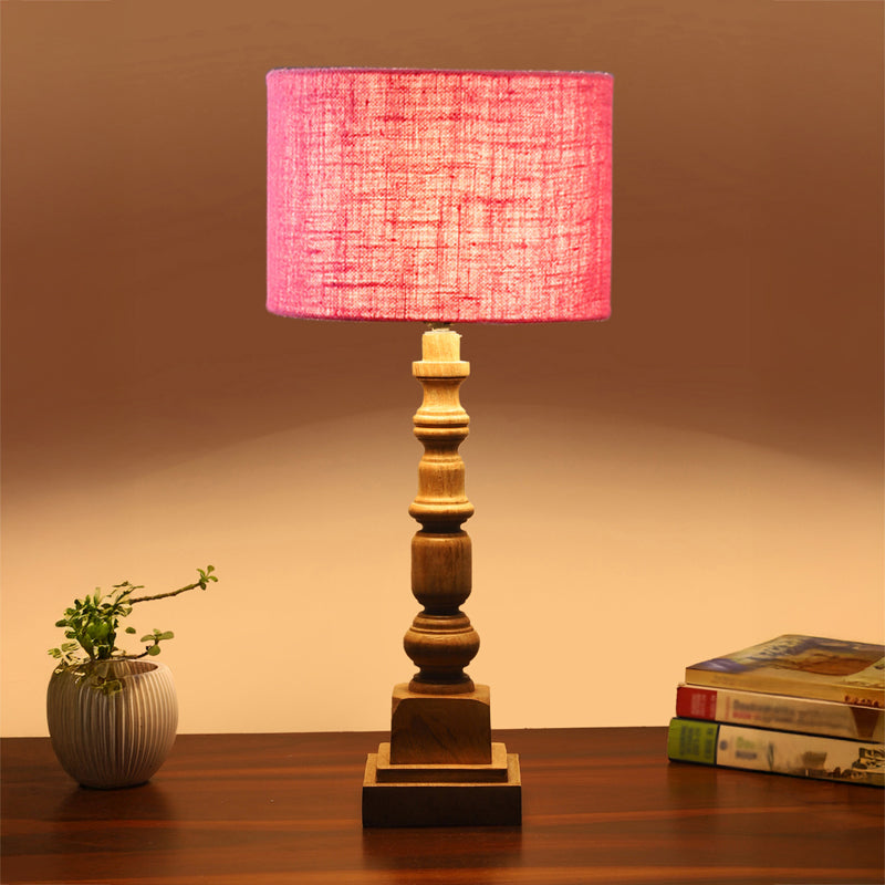 Sienna I Arbor Wooden Table Lamp - Pink,Brown