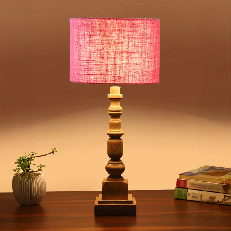 Sienna I Arbor Wooden Table Lamp - Pink,Brown media 1