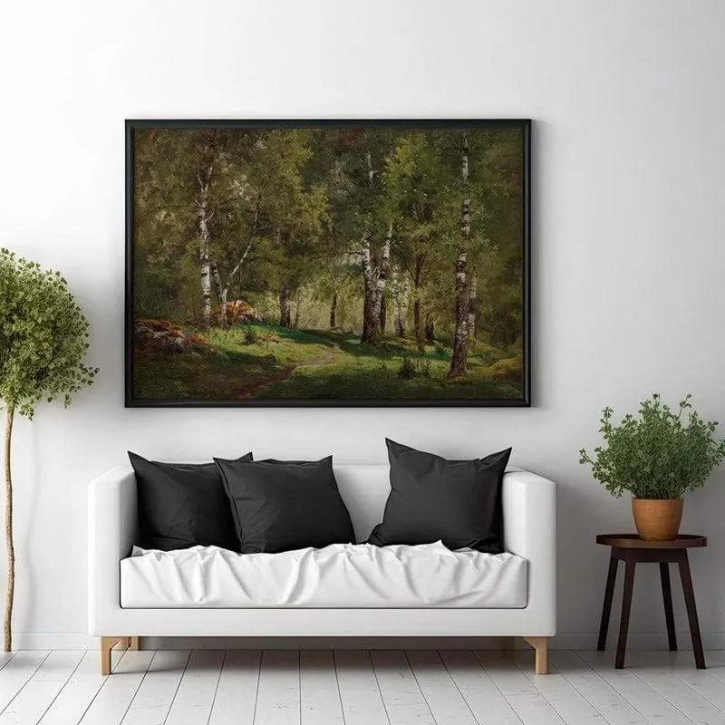 Birch Grove Canvas Wall Painting - Black Frame media 3