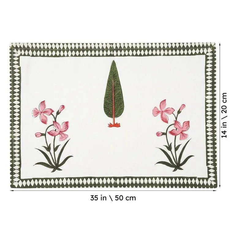 Classic Linen Cotton Table Mat (Pink) - Set Of Six media 6