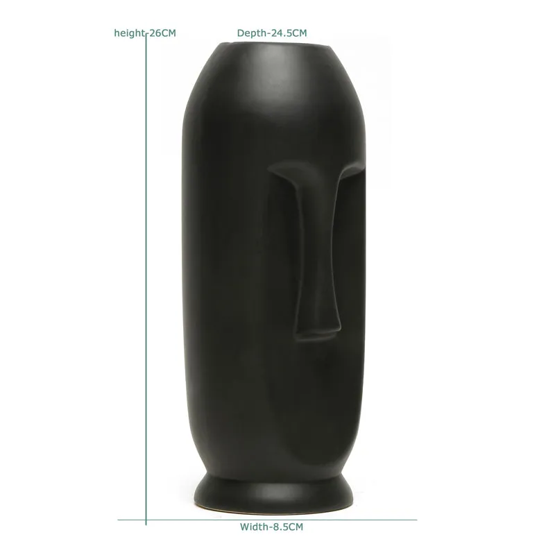 Straight Face Vase - Black media 8