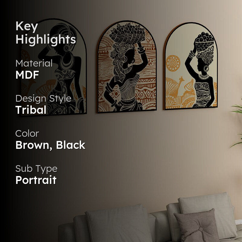Tribe Tales Wall Painting - Set Of Three media 2