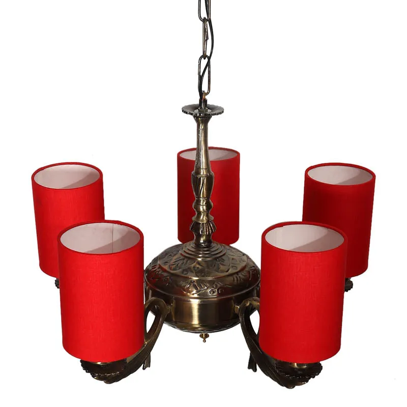 Ardia Cylindrical Golden Antique Ceiling Lamp media 3