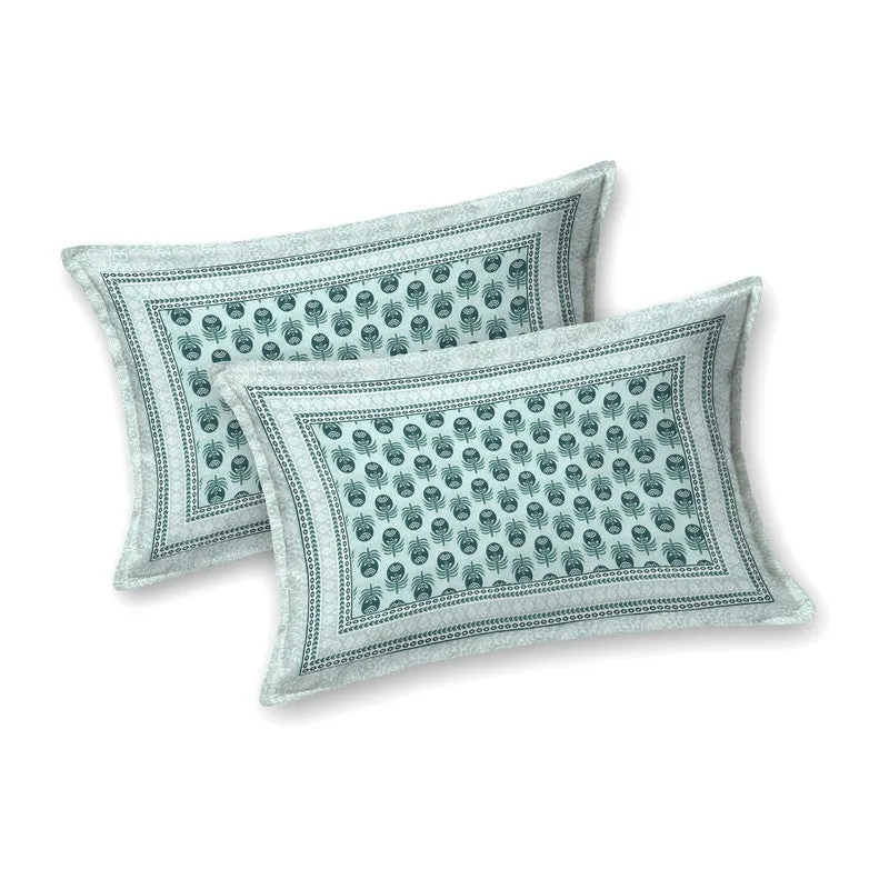 Floriya Cotton Bedsheet (Blue) - 240 TC media 4