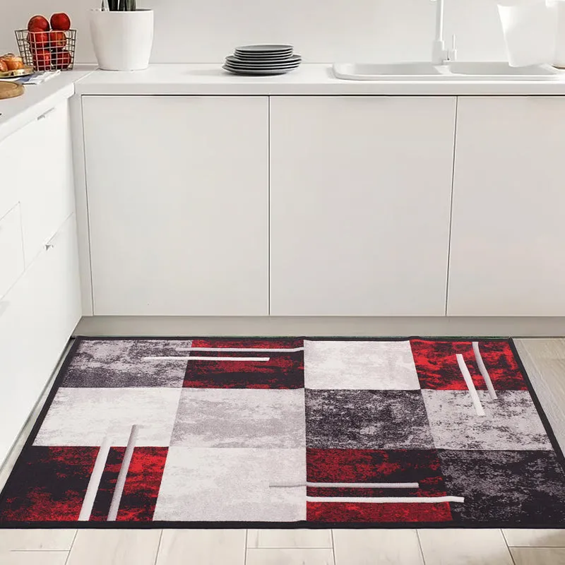 Crimson Checks Anti-Skid Carpet media 3