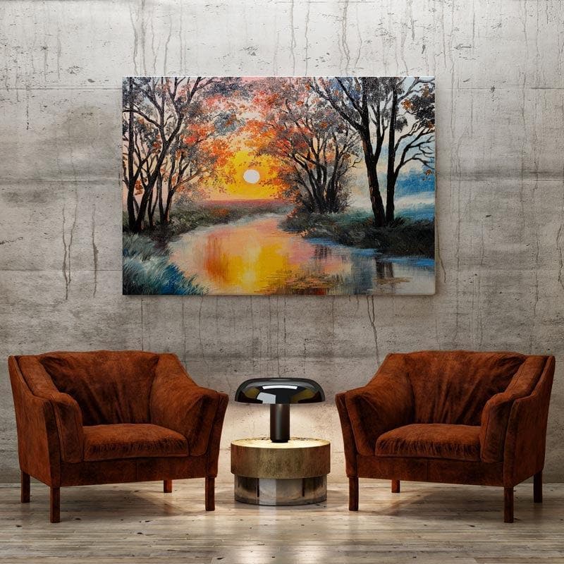 Evening Forest Canvas Wall Painting - Gallery Wrap