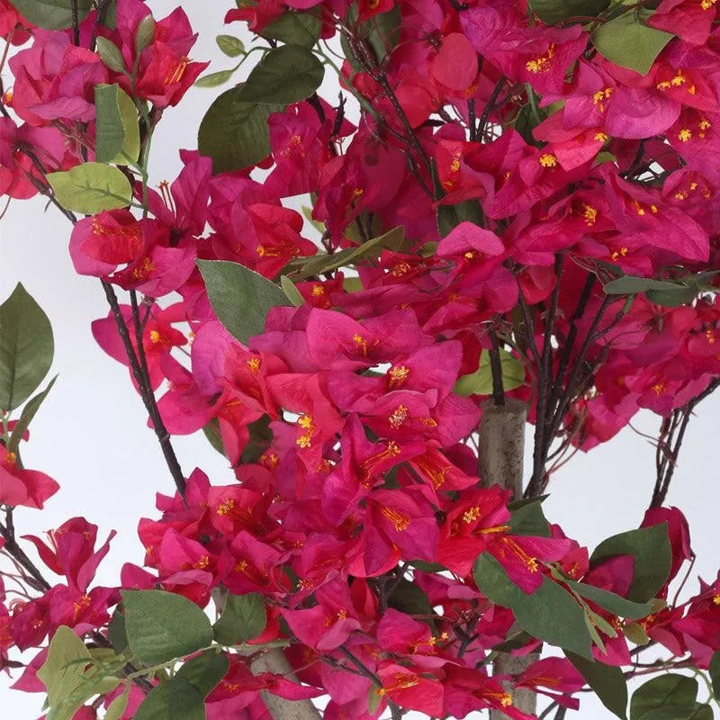 Faux Realtouch Bougainvillea Flower With Black Plastic Pot - 3.9 Feet media 6
