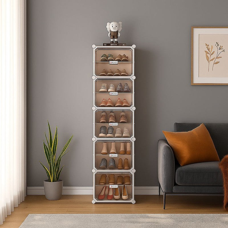 Soleva White Plastic & Metal Shoe Racks media 3