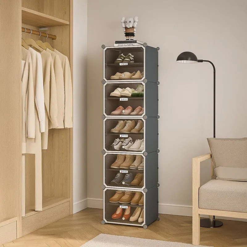 PureForm Grey Plastic & Metal Shoe Racks media 3