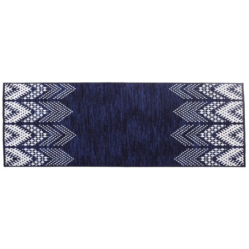 Deep Chevron Nylon Runner Rug - Blue media 1