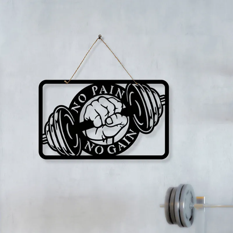 No Pain, No Gain Motivation Iron Wall Accent media 3