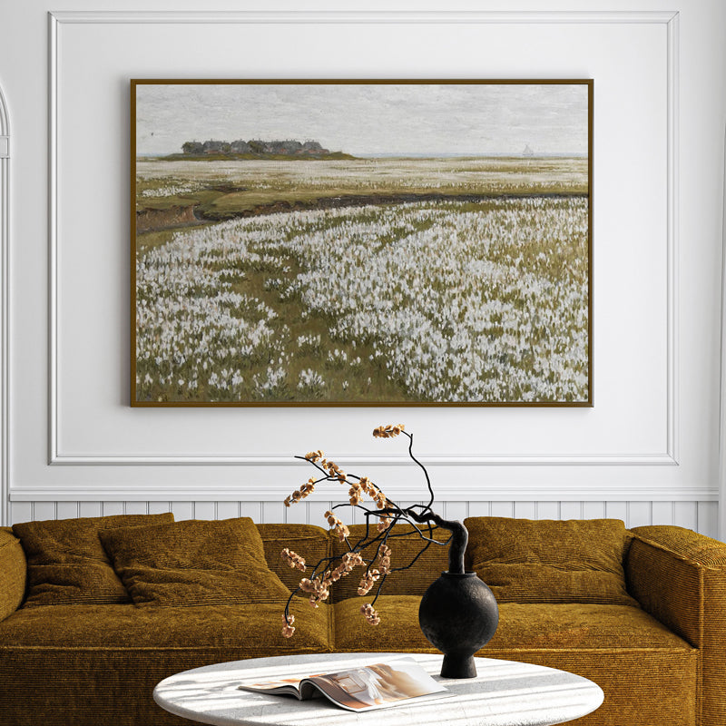 Path Of Flowers Wood Wall Art With Frame - Black