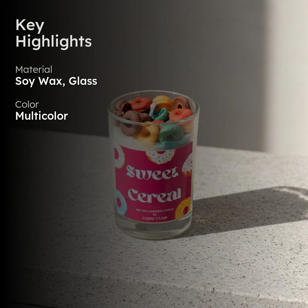 Sweet Cereal Scented Candle - Vanilla, Cinnamon, Rose media 3