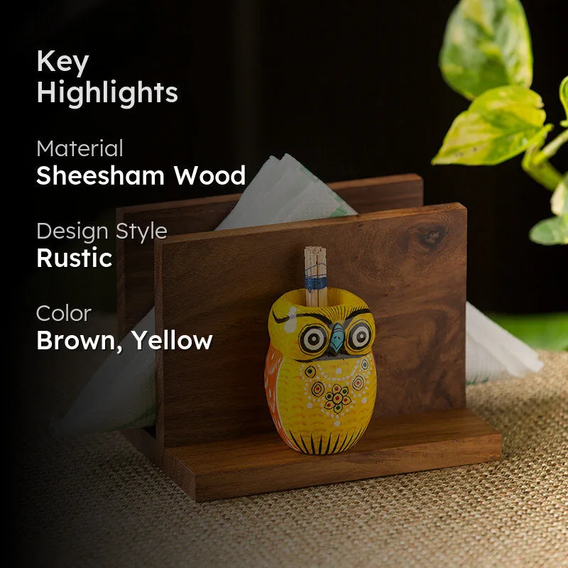 Tellus Sheesham & Gular Wood Tissue Holder media 2