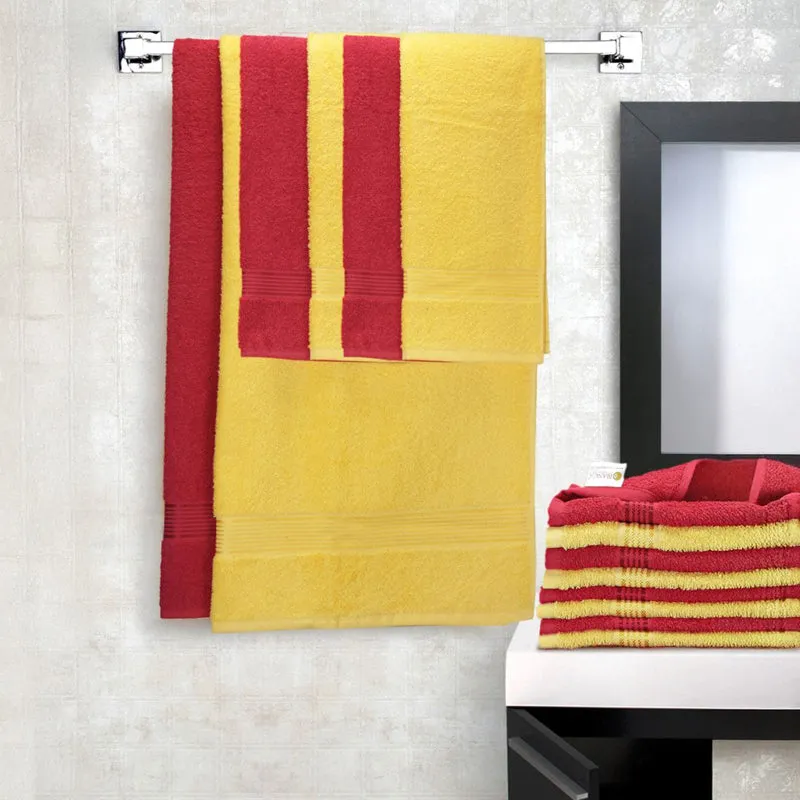Comfora Towel Set (Red,Yellow) - Fourteen Piece Set media 3
