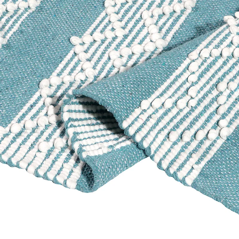 Weavax Cotton Runner Rug - Light Blue media 5